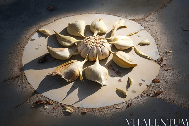 AI ART Outdoor Ceramic Art - Garlic Circle in Phoenician Style