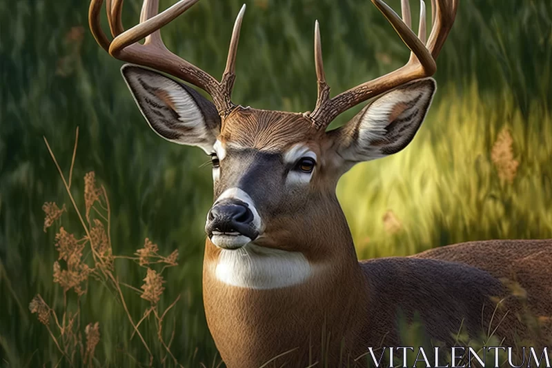 Whitetail Deer Portrait - A Close-Up Emotive Still Life AI Image