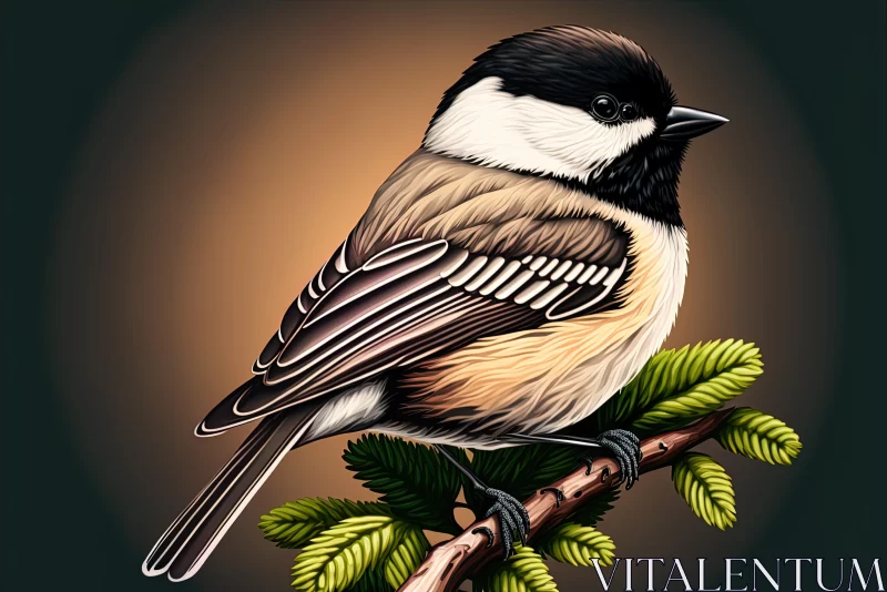 Detailed Chickadee Vector Illustration: A Celebration of Nature AI Image