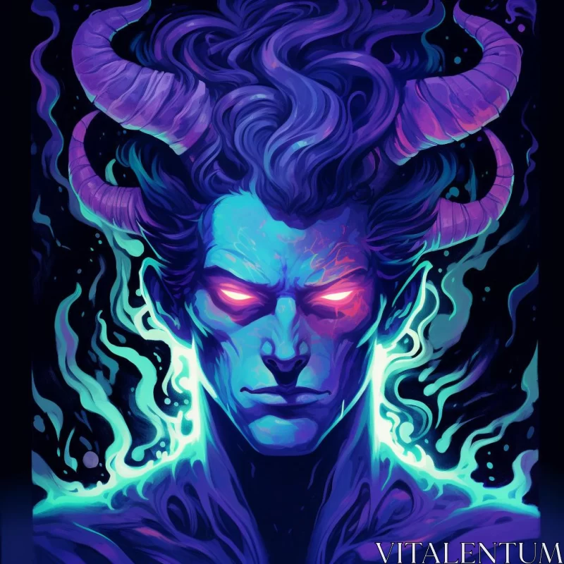 Blue and Purple Demon: An Epic Illusion AI Image
