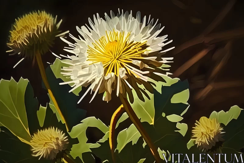 AI ART Dahlia Blight - A Study in Light, Shadow and Nature-Based Patterns