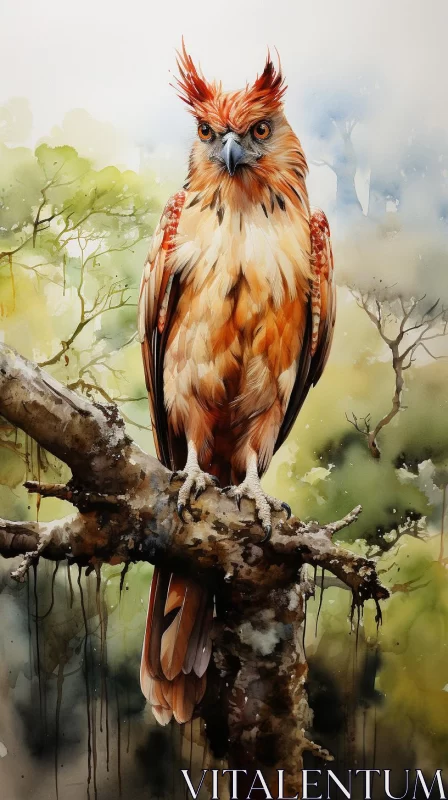 Art Print of Owl in Mysterious Australian Landscape AI Image
