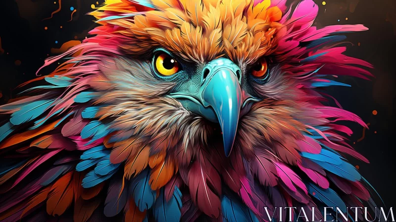 Colorful Feathered Eagle Graphic Illustration AI Image