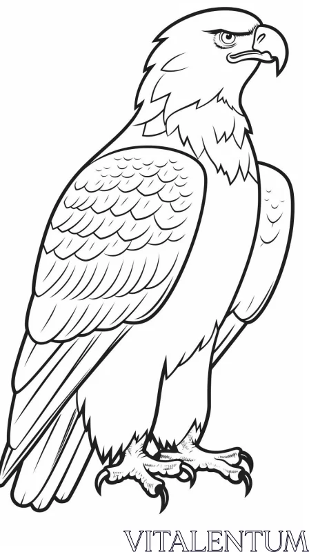 AI ART Bald Eagle Coloring Page with Naturecore Aesthetics