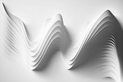 Abstract 3D White Paper Wave Artwork