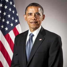 Official Studio Portrait of President Barack Obama AI Image