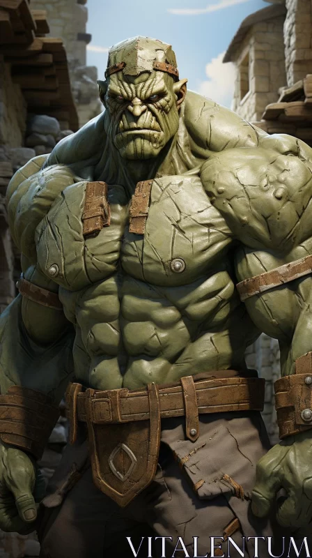 Incredible Hulk in Medieval World - A Bardcore Representation AI Image