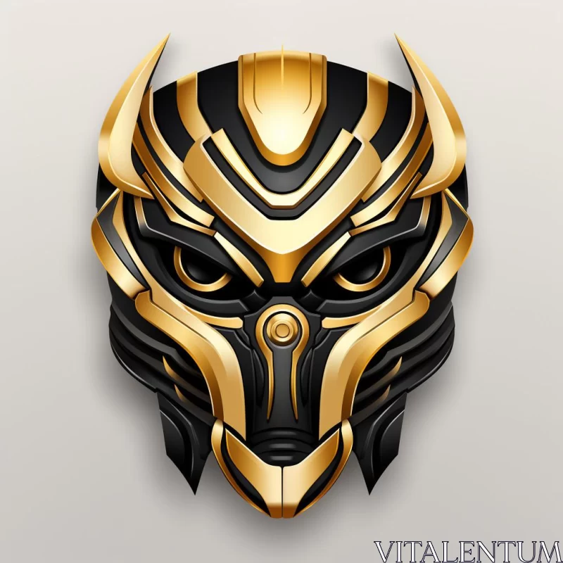 AI ART Black Panther Mask - Futuristic Robot Style 3D Illustration