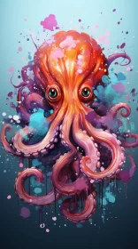 Colorful Octopus Artwork - A Play of Watercolors and Inventive Design