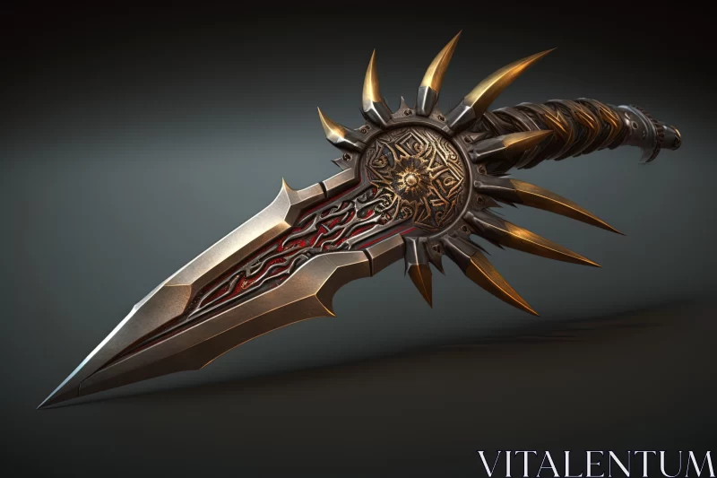 Intricately Detailed 3D Model of a Sword AI Image