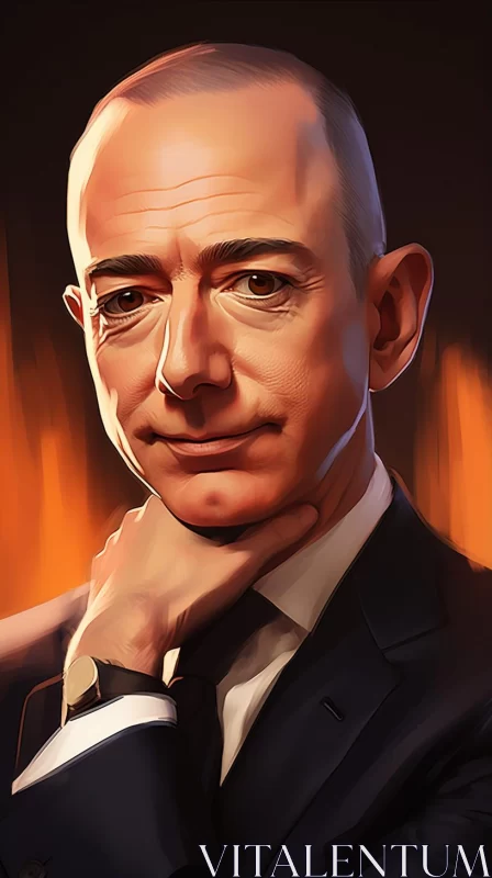 Illustrative Portraiture of Jeff Bezos with Realistic Lighting AI Image