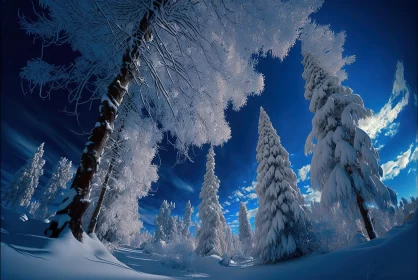 Winter's Evening: A Mesmerizing Snow Covered Forest