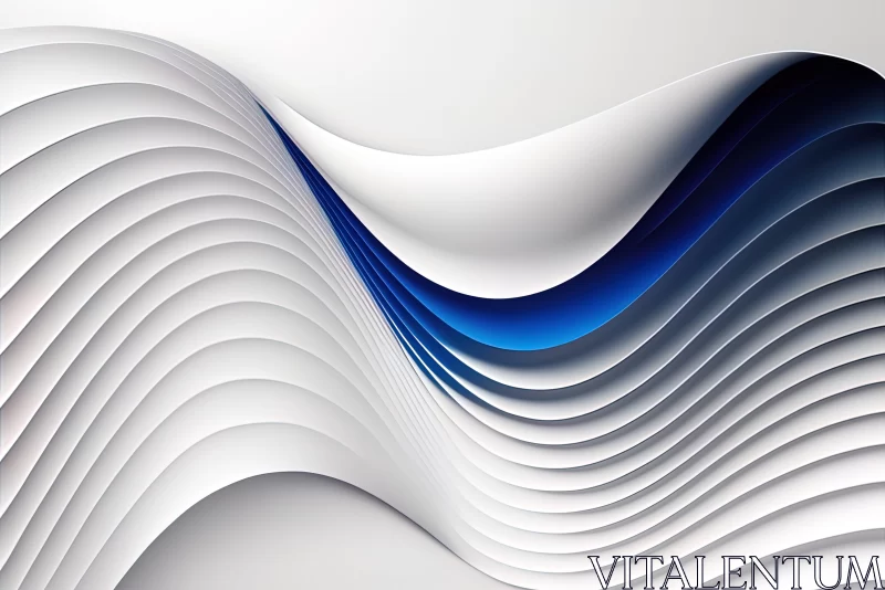 Abstract Sculptural Architecture with Futuristic Chromatic Waves AI Image