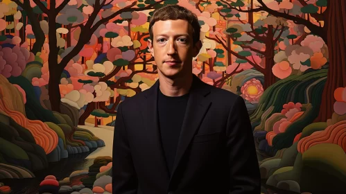 Mark Zuckerberg Portrayed with Dreamy Pastoral Charm AI Image
