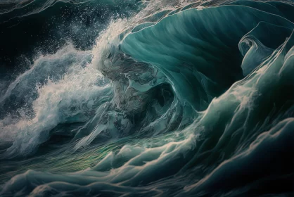Crashing Waves: A Photorealistic Ocean Artwork