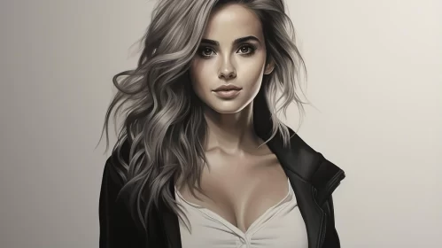 Detailed Oil Painting Style Female Portrait AI Image