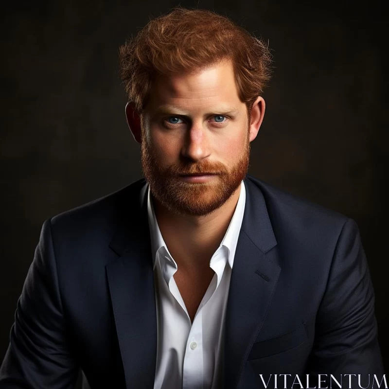 Prince Harry's Regal Portrait - A Fusion of Anglocore and Nobility AI Image
