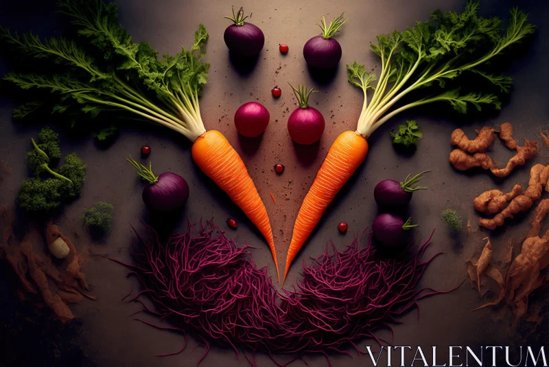 AI ART Organic Shapes in Surreal Still Life of Vegetables