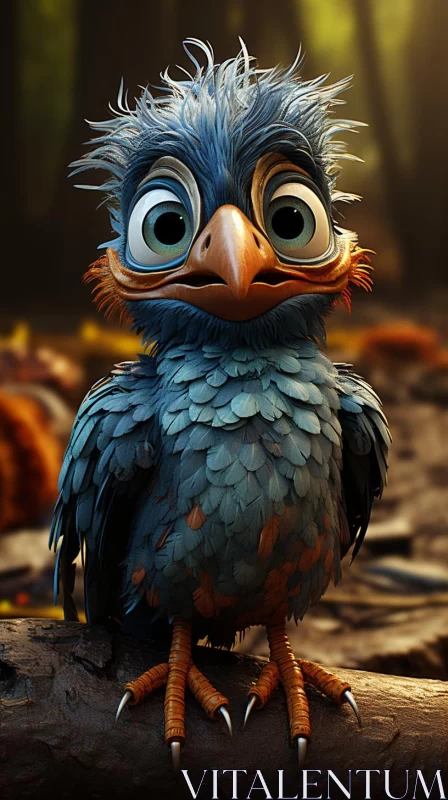 Animated Owl in Rustic Setting: A Playful Caricature AI Image
