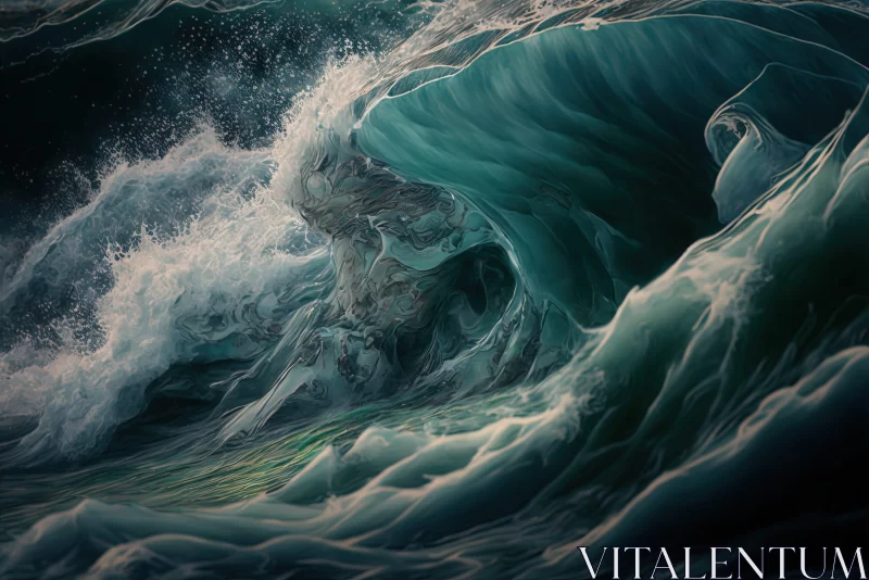 Crashing Waves: A Photorealistic Ocean Artwork AI Image