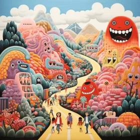 Otherworldly Street Art - Colorful and Playful Illustrations AI Image