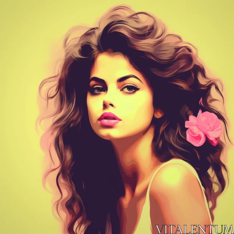 Selena Gomez Portrait - A Fusion of Aggression and Romance AI Image