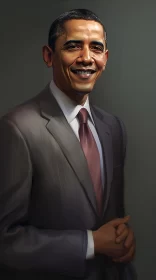 Barack Obama's Portrait: Elegance and Grand Colors AI Image
