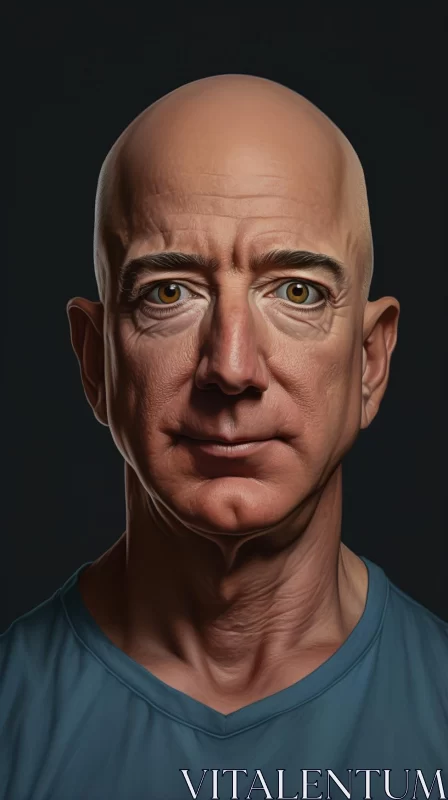 Expressive Three-Dimensional Portrait of George Jeff Bezos AI Image