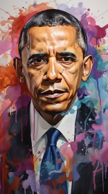 Barack Obama and Clinton - A Colorful and Satirical Artwork AI Image