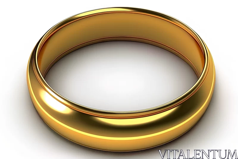AI ART Golden Wedding Ring Against White Background - A Display of Metalworking Mastery
