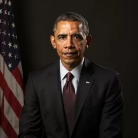 Poignant Portrait of Barack Obama AI Image