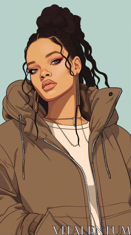 Celebrity Portraits: Detailed Illustrations of Rihanna and Kylie AI Image