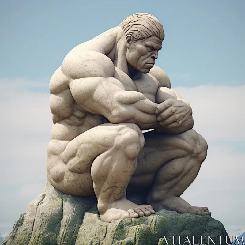 Incredible Hulk Statue - A Monument of Heroic Masculinity AI Image