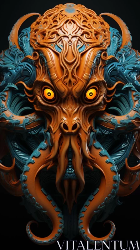 Fantastical Maritime Monsters and Intricate Woodwork AI Image