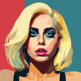 Lady Gaga Pop Art Illustration Portrait AI Image