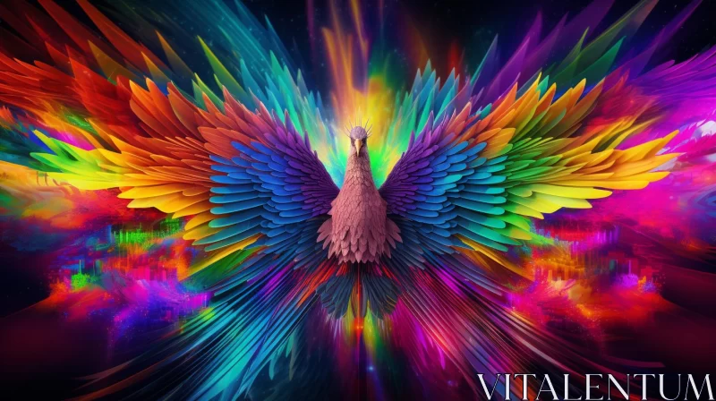 Colorful Phoenix: An Explosion of Color and Light AI Image