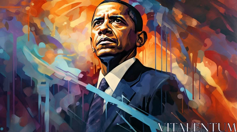 AI ART Colorful Portrayal of Barack Obama in Contemporary Art