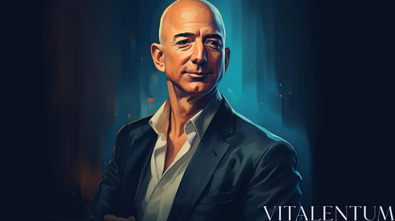 Jeff Bezos Portrait: Amazon Founder in Chiaroscuro Style AI Image