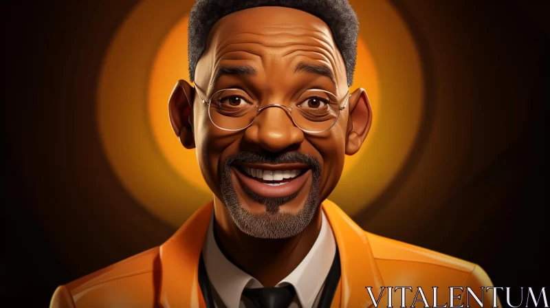 Animated Cartoon Character - A Likeness to Will Smith AI Image