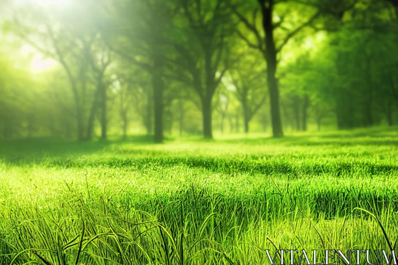 Sunlit Forest: A Serene and Ethereal Nature Image AI Image