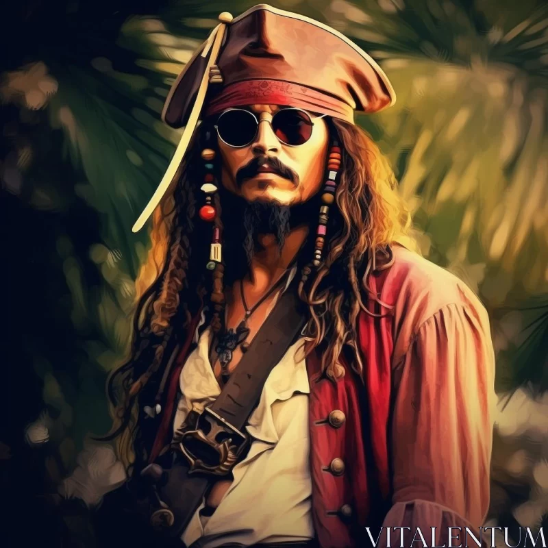 AI ART Johnny Depp Pirates of the Caribbean Poster - Vintage Adventure