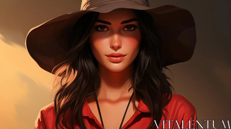 AI ART Exotic Woman Portrait in Warm Tones - Digital Game Art