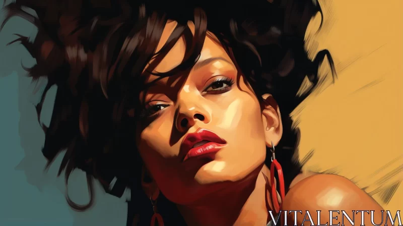 AI ART Exquisite Portrait of Rihanna - A Study in Realism and Color