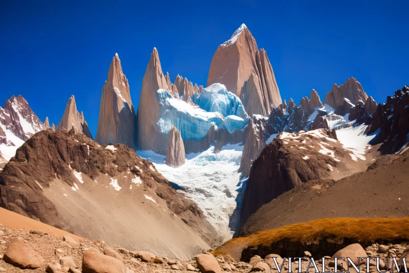 Glaciated Terrain with Chilean Mountains - A Majestic Landscape AI Image