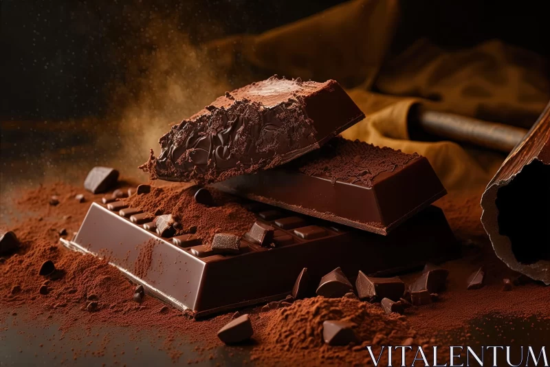 Romantic Still Life: Chocolate Indulgence in Soft Lighting AI Image
