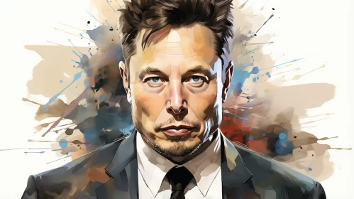 Elon Musk: An Expressive Portrayal in Post-Apocalyptic Theme AI Image