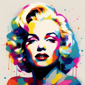 Colorful Abstract Portrait of Marilyn Monroe AI Image