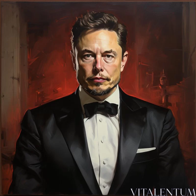 AI ART Elon Musk in Formal Tuxedo - An Iconic Neo-Classical Portrait