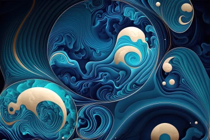 Surrealistic Blue Eggs on a Purple Background AI Image