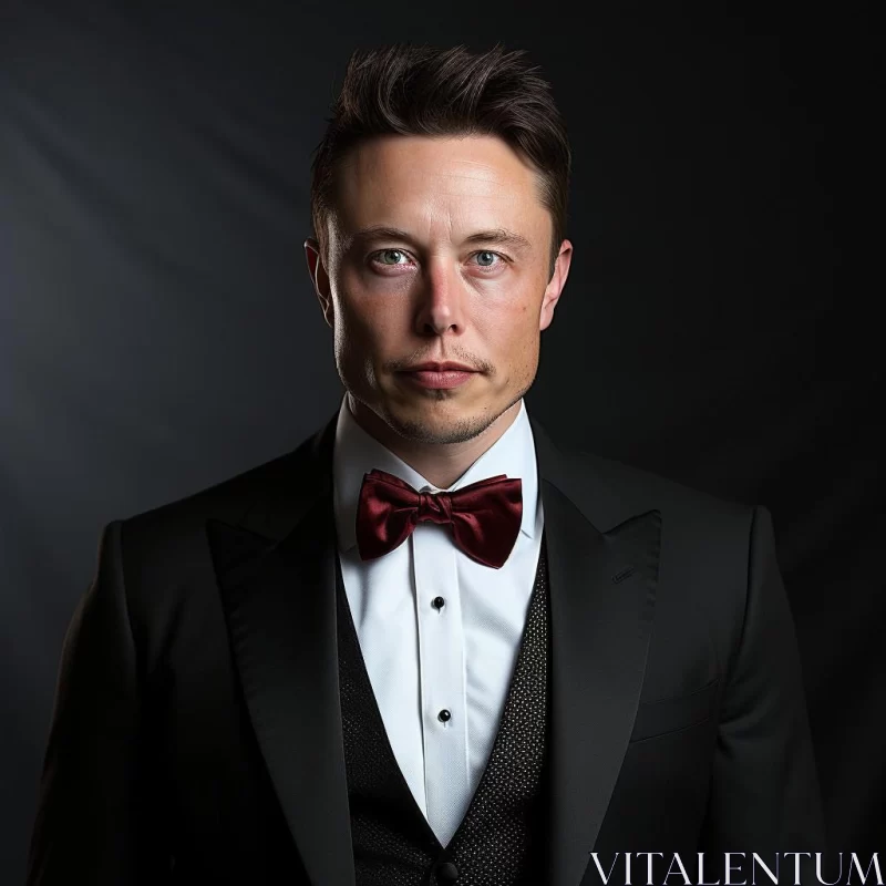 Elon Musk in Classical Portraiture Style with High Quality Suit AI Image